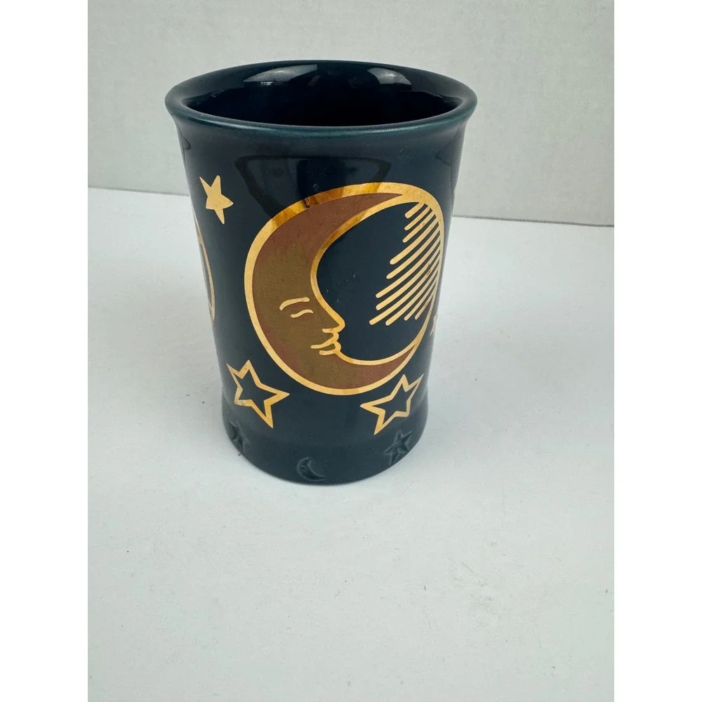 Springmaid WS Cosmos Tumbler Navy Blue Gold Sun Moon Stars Celestial DW6605.NV